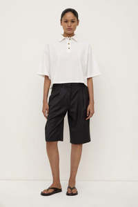 Assembly Label - Callie Cropped Polo - White