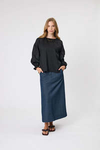 Marlow - Rotate Denim Skirt - Ink Wash