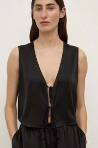 Assembly Label: Assembly Label - Beal Silk Tie Front Top - Black