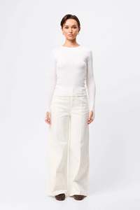 Mossman: Mossman - Fine Line Knit - White