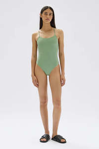 Swimwear: Assembly Label - Scoop Tie Back Neck One Piece