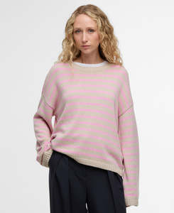 Barbour: Barbour - Rosie Knitted Jumper - Oat/Cherry Blossom Stripe