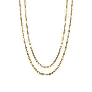 Silk & Steel - Duo Necklace - Gold