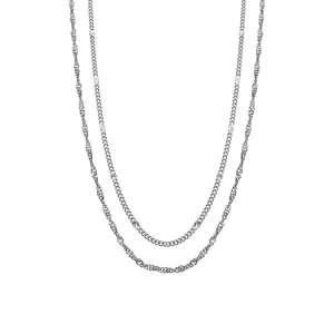 Silk & Steel - Duo Necklace - Silver