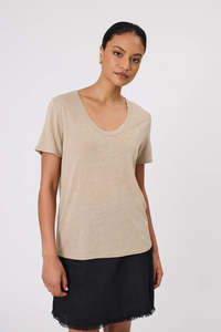 Marlow: Marlow - Noto Linen Tee - Taupe