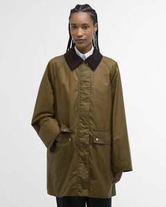 Coats Jackets: Barbour - Wren Wax Jacket - Sand/Navy Gingham Check