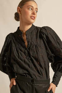 Tops: Zoe Kratzmann - Vista Top - Black Check