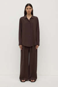 Bottoms: Assembly Label - Betty Silk Pant - Ganache