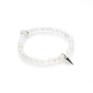 Silk & Steel - Love Hate Bracelet - Rose Quartz + Silver