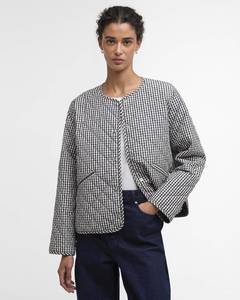 Barbour: Barbour - Cashel Check Collarless Quilted Jacket