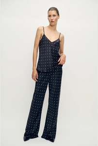Silk Laundry: Silk Laundry - Bias Cut Cami - Small Polka Dot