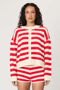Sweaters Knitwear: Remian - Ivy Cardigan - Chilli Stripe