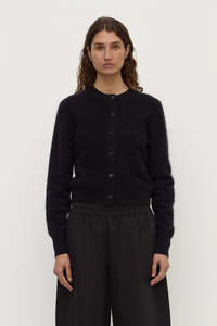 Assembly Label - Carina Merino Wool Long Sleeve Cardigan - Black