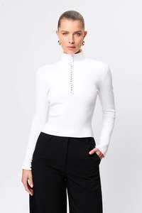 Mossman - Mayfair Long Sleeve Top - White