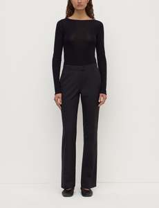 Assembly Label - Kehlani Low Rise Suit Pant - Black Pin Stripe