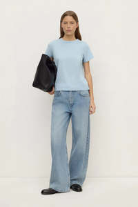 Tops: Assembly Label - Indi Short Sleeve Tee - Breeze
