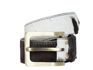 Leather + Bling: Cowhide Belt
