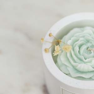 Candles: Flowers in Ivory Vessel