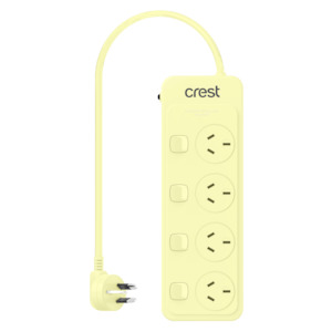 Power Board 4 Sockets 4 Switches - Lemon