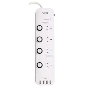 Power Board 4 Sockets with USB Charging