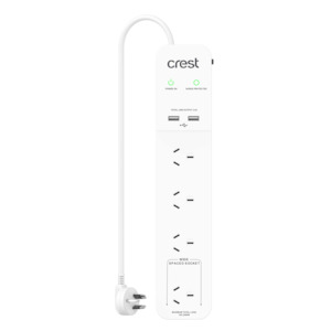 Power Board 4 Sockets with 2 USB Ports & Surge Protection