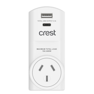 Surge Protected Power Boards: Power Adaptor 1 Socket 2 USB Outlets