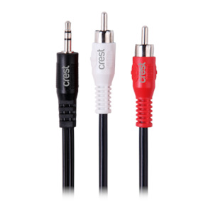 Audio Cables: Stereo Audio Cable 3.5mm Plug To 2 x RCA Plugs 1.5M