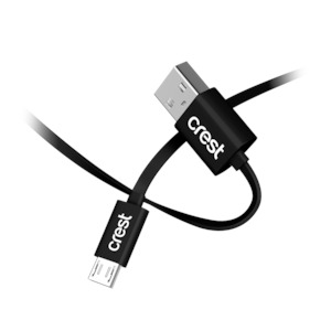 Charging Cables: Micro USB to USB-A Flat Cable 1.2M - Black