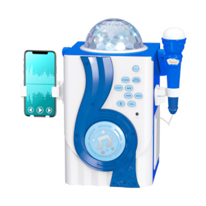 TechXtras Bluetooth Portable Karaoke With Disco Lights Blue
