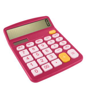 TechXtras Desktop Calculator Solar and Battery Powered Pink