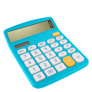 TechXtras Desktop Calculator Solar and Battery Powered Blue
