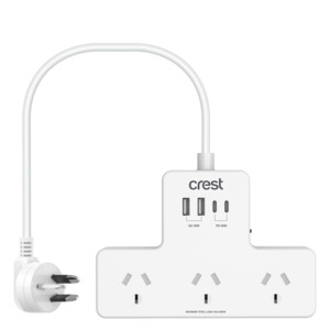 Power Boards: PD 30W Power Hub 3 Sockets with 4 USB Ports & Surge Protection