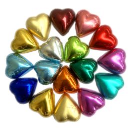 Products: Bella Small Foiled Dark Chocolate Heart - Assorted Colours - The Vegan LTD