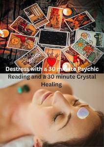 In Person Destress Session 30 minute Psychic Reading and 30 minute Crystal Healing