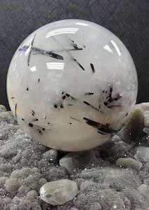 Quartz and Tourmaline Crystal Ball