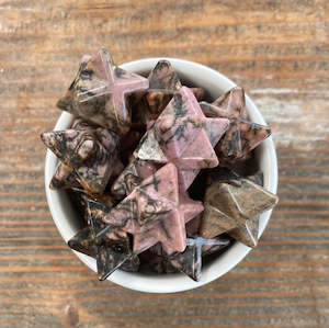 Merkaba Stars: Rhodonite 13mm Merkaba Star