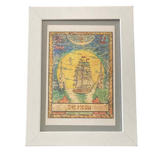 Stars And Moons: Framed Vintage Art-The Moon