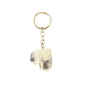 Keyrings: Clear Quartz Raw Keychain