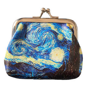 Bags And Purses: Blue Oil Painting Coin Purse