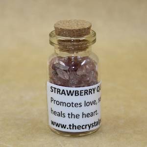 Chips And Beads: Bottle Strawberry Quartz Chip