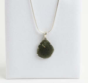 Moldavite Pendant Sterling Silver
