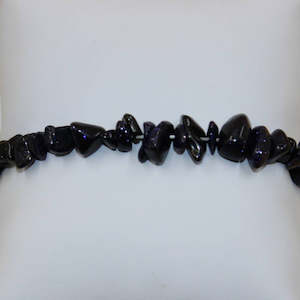 Jewellery: Blue Goldstone Chip Bracelet