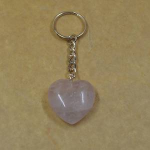 Rose Quartz Heart Key Ring