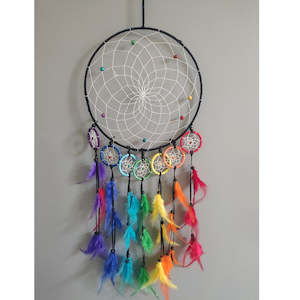 Dream Catchers: Dream Catcher Chakra 8 Hoop 25cm