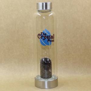 Drink Bottles: Garnet Infused Crystal Bottle with Holder