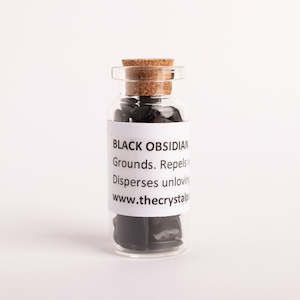 Crystals: Bottle Black Obsidian Chip