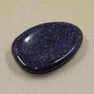 Flat Meditation Stones: Blue Goldstone Thumbstone