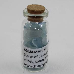 Chips And Beads: Bottle Aquamarine chips