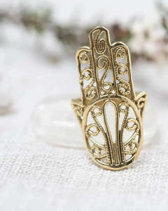 Brass Hamsa Ring
