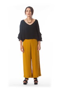 Diane Burkhardt Gauchos Silk Pleat Pant